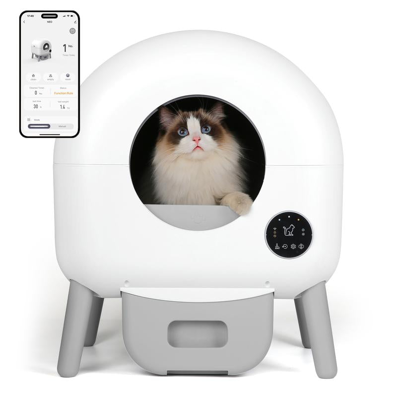 Self-Cleaning Cat Litter Box – Automatic Odor Control & App Monitoring for Multiple Cats