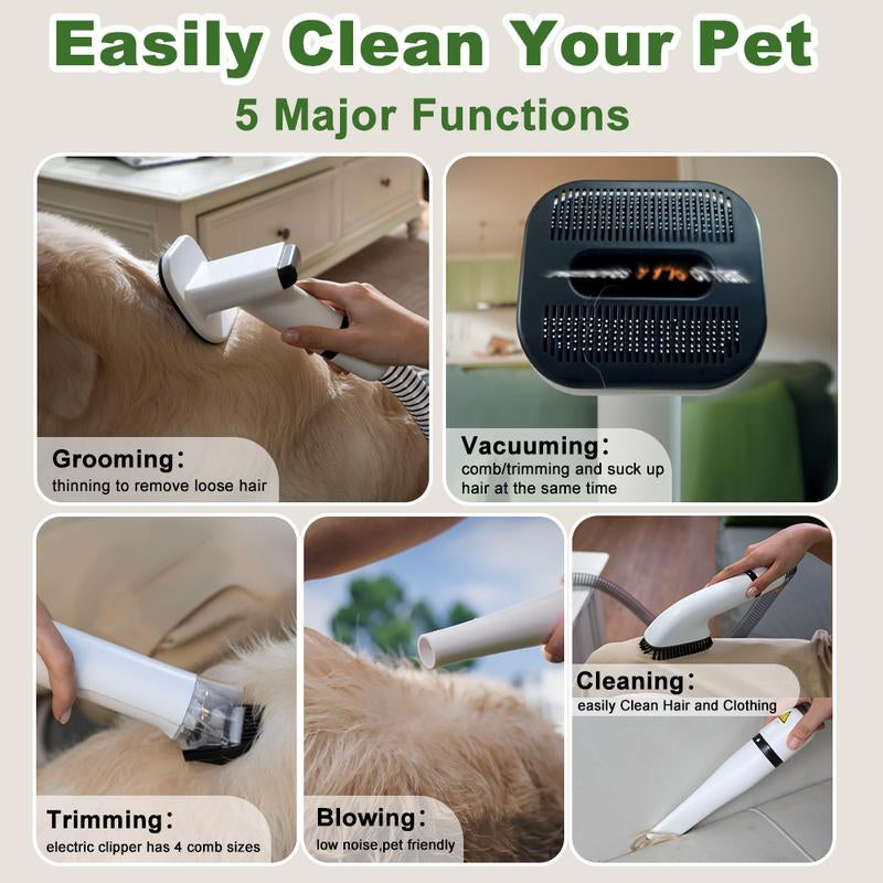 【Buy 1 Get 1 Free Gift】Catboxy Nova P1 5-In-1 Professional Cat Stuff Dog Products Pet Grooming Kit Dry Brush Trim Vacuum Clean Quiet Efficient All-In-One Solution for Pet Hair 2-Year Warranty