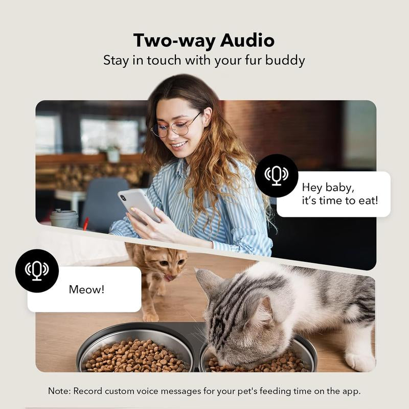 PETLIBRO 5L Automatic Cat Feeder with HD Camera & Night Vision - Dual Tray, 2-Way Audio, 5G WiFi, Alerts for Cats & Dogs