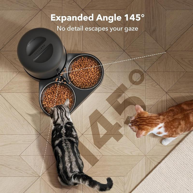 PETLIBRO 5L Automatic Cat Feeder with HD Camera & Night Vision - Dual Tray, 2-Way Audio, 5G WiFi, Alerts for Cats & Dogs