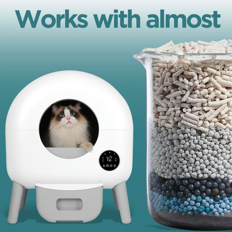 Self-Cleaning Cat Litter Box – Automatic Odor Control & App Monitoring for Multiple Cats