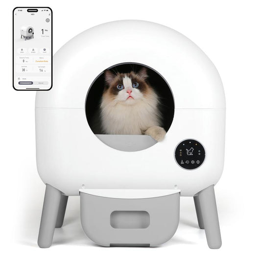 Self-Cleaning Cat Litter Box – Automatic Odor Control & App Monitoring for Multiple Cats