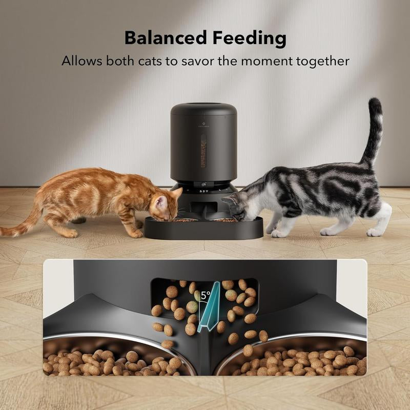 PETLIBRO 5L Automatic Cat Feeder with HD Camera & Night Vision - Dual Tray, 2-Way Audio, 5G WiFi, Alerts for Cats & Dogs