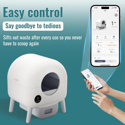 Self-Cleaning Cat Litter Box – Automatic Odor Control & App Monitoring for Multiple Cats