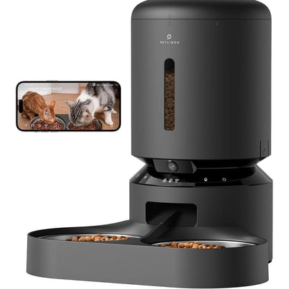 PETLIBRO 5L Automatic Cat Feeder with HD Camera & Night Vision - Dual Tray, 2-Way Audio, 5G WiFi, Alerts for Cats & Dogs